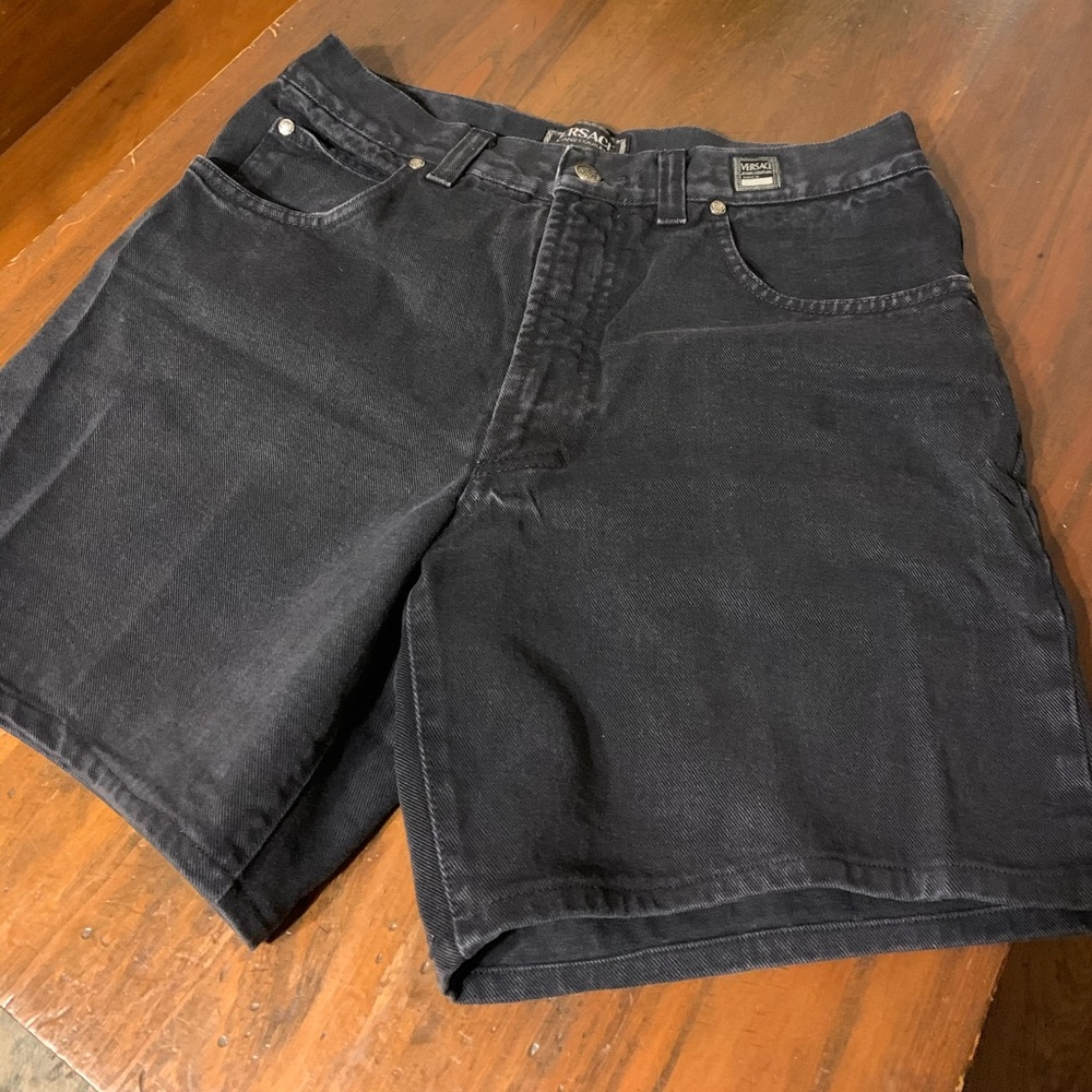 Vintage Black Versace Jean Shorts